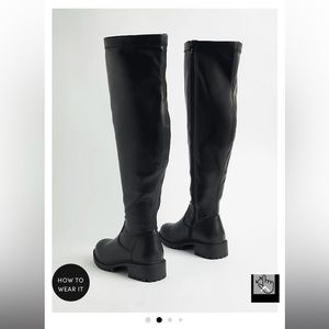 STRETCH OVER THE KNEE BOOT - BLACK (WW)